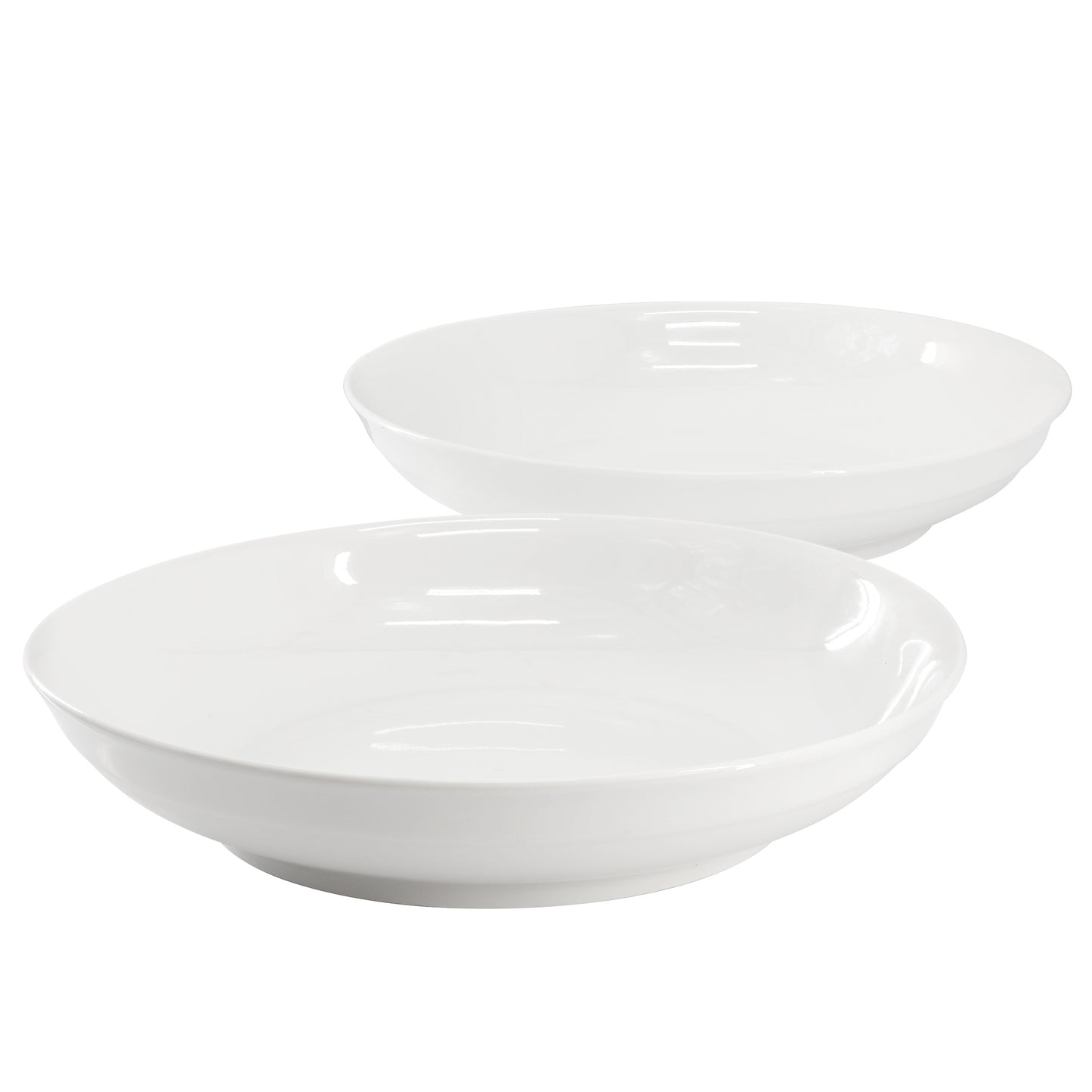 Gibson Home 2 Piece 11" Round Fine Ceramic Serving Bowl Set in White