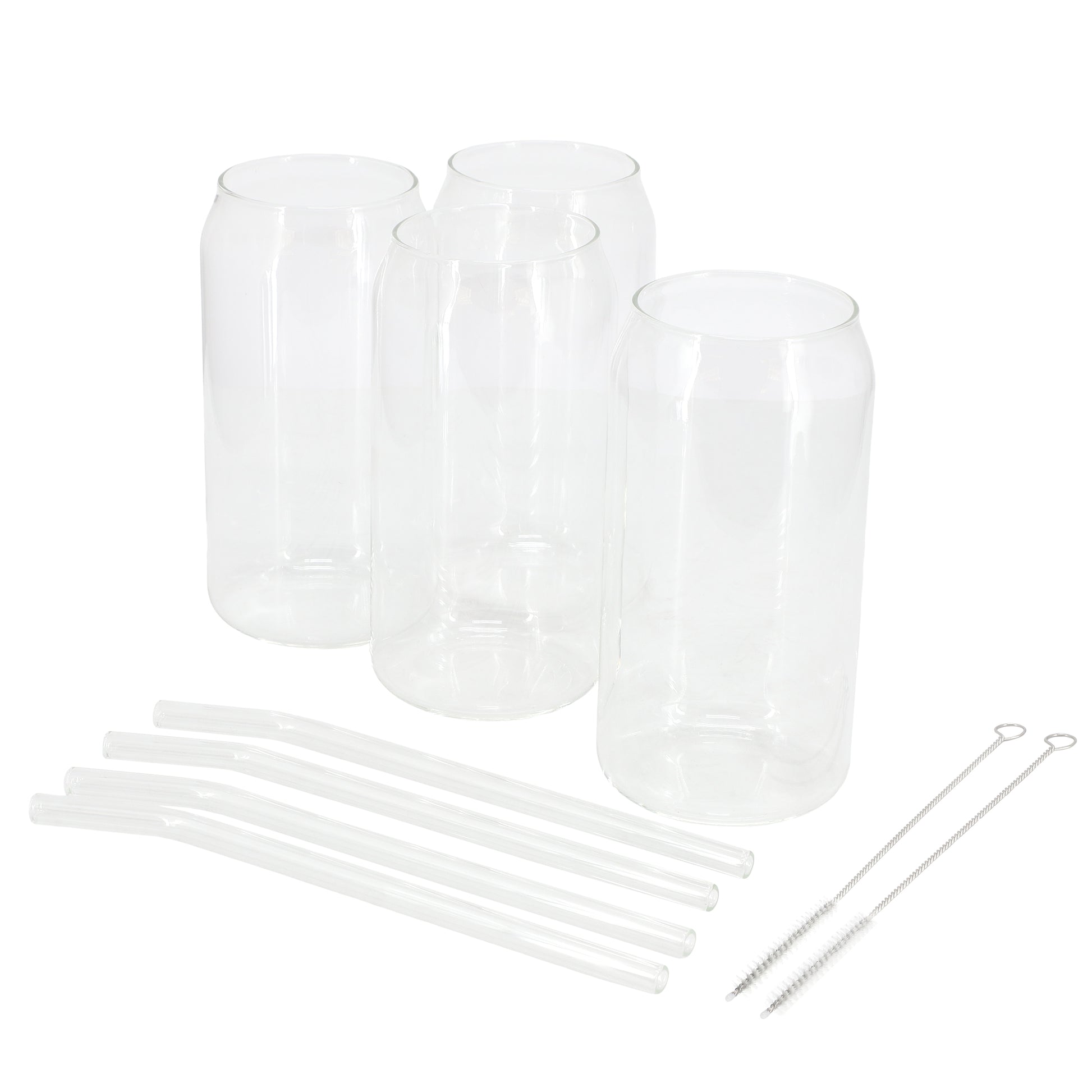 Gibson Home Zadie 10 Piece Glass Tumbler & Straw Set in Clear