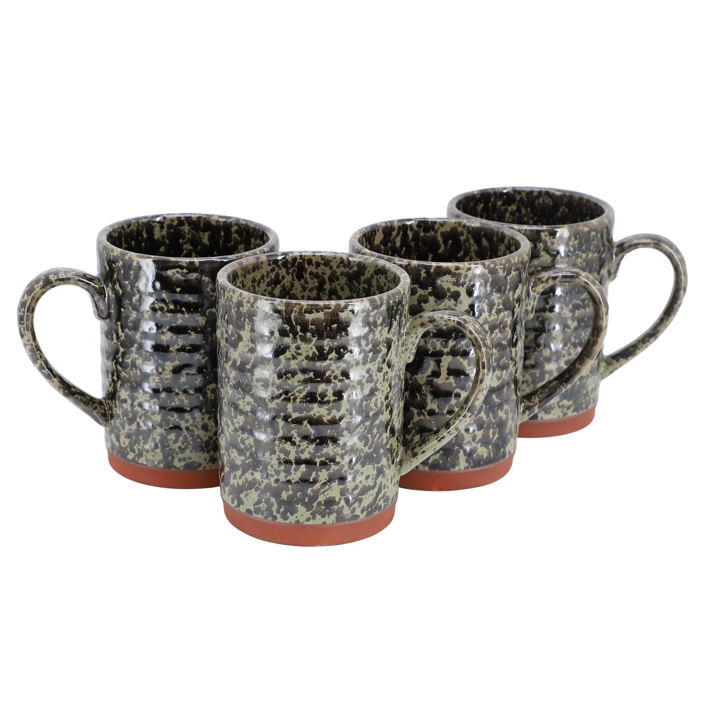 Gibson Home Terra Bella 4 Piece 18.5 oz Terracota Mug Set in Peacock Green
