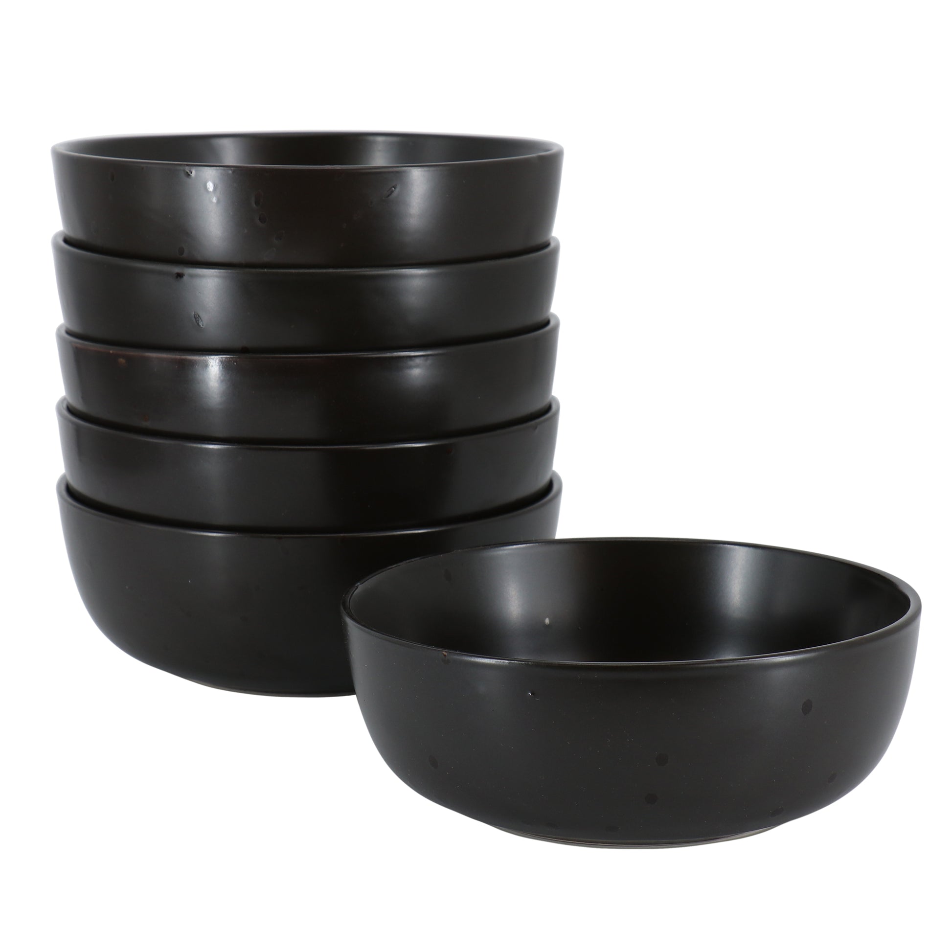 Studio 3B Mio Modern Coupe 6 Piece 6.5" Round Stoneware Bowl Set in Pepper