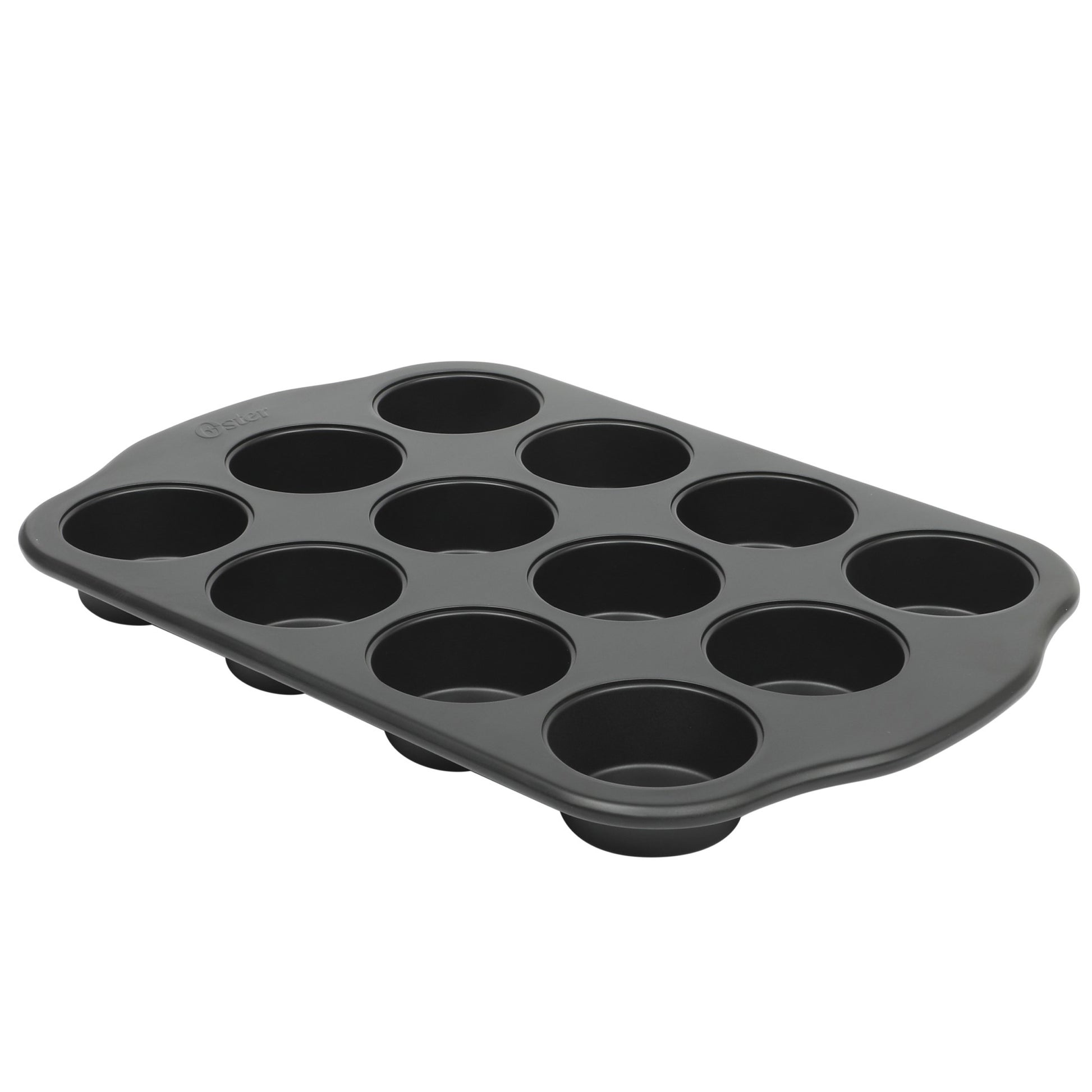 Oster Teston Platinum Collection 12-Cup Nonstick Carbon Steel Muffin Pan in Mat