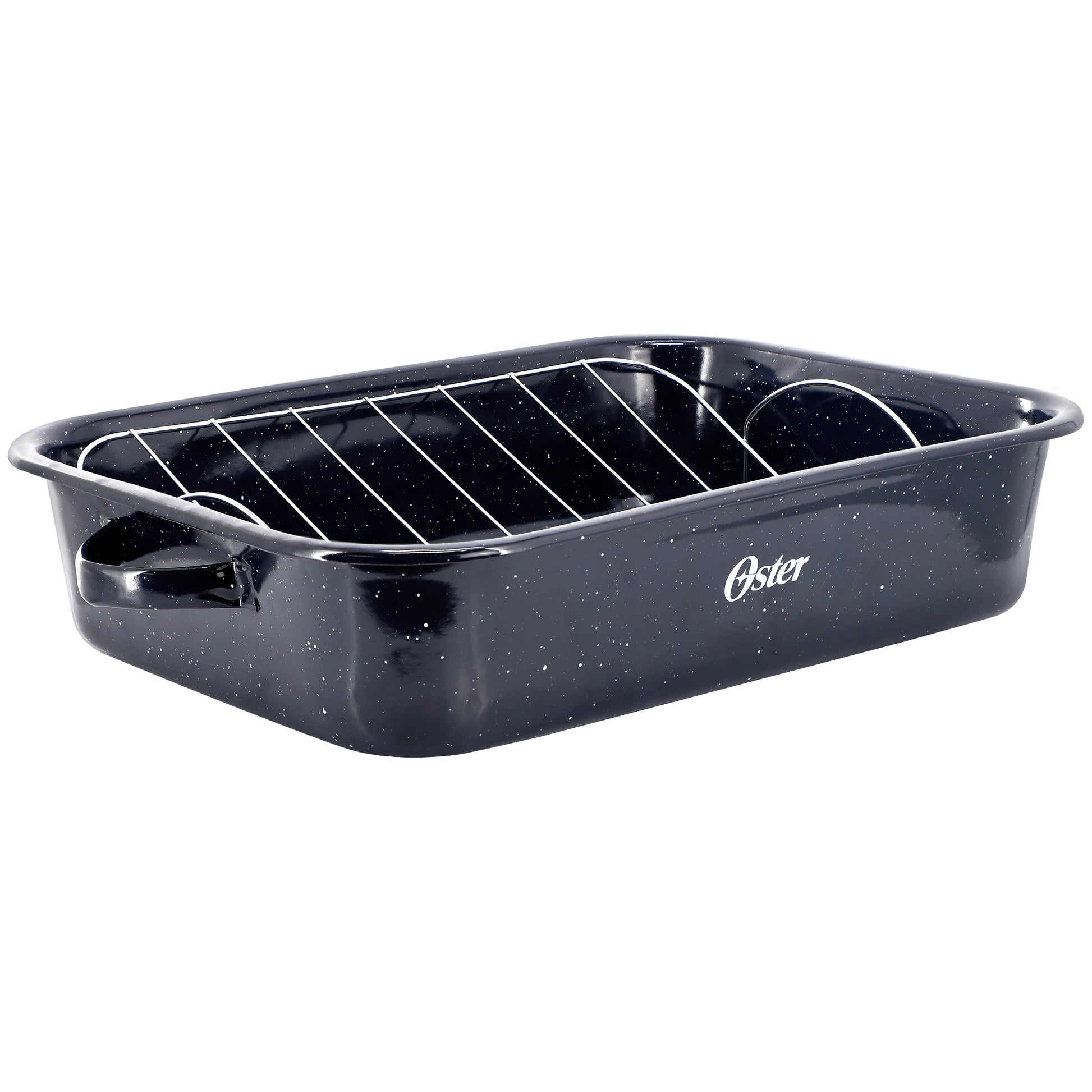 Oster Castillo 17 x 12" Enamel on Steel Baking Pan w Removable Rack in Blue
