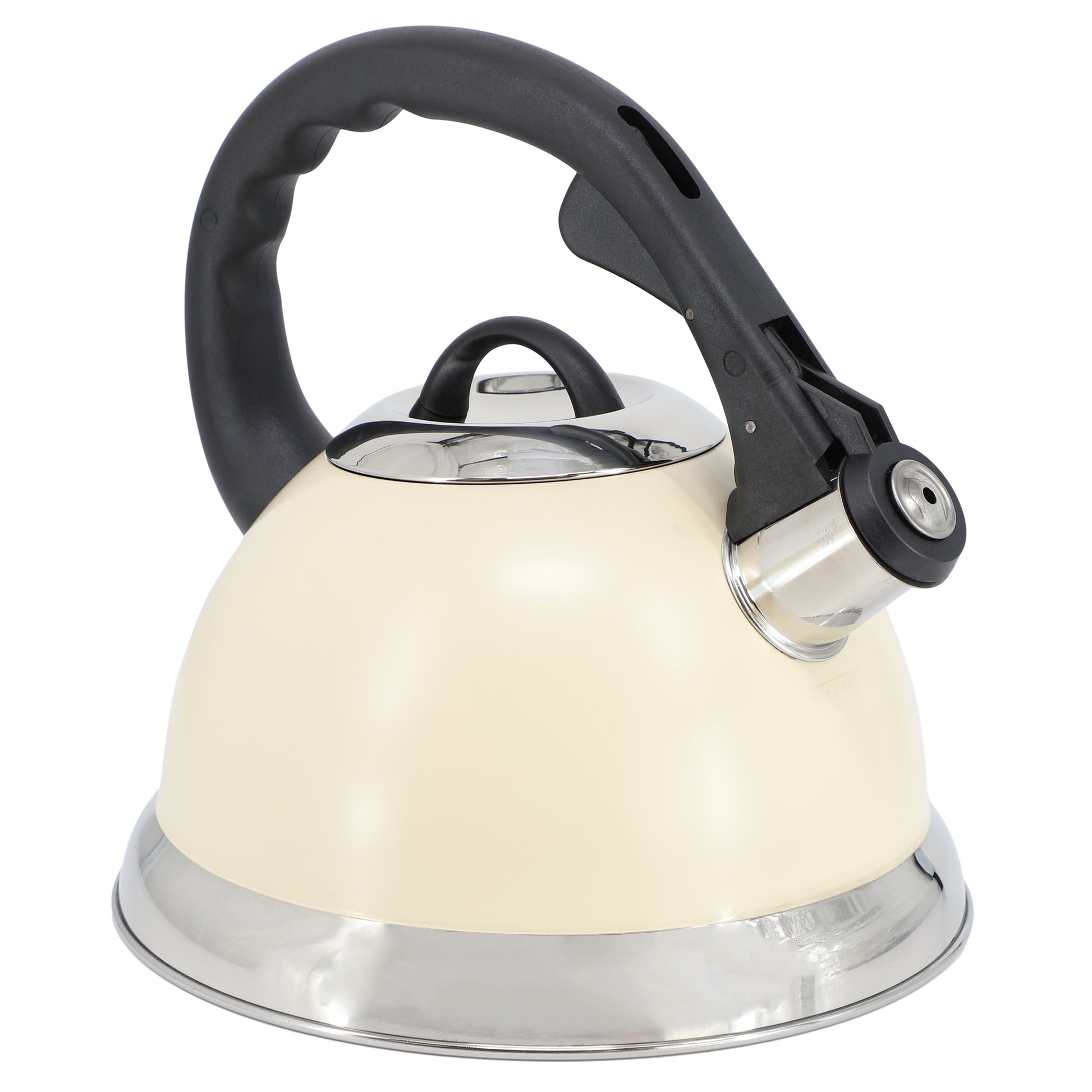 Mr. Coffee Clarefield 2.4 Qt Stainless Steel Whistling Tea Kettle in White