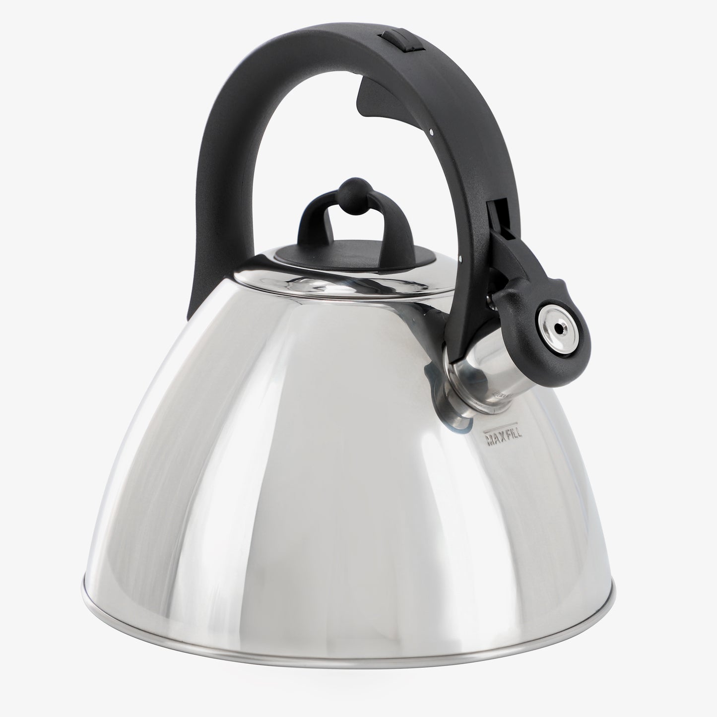 Mr. Coffee Starsbury 2.1 Qt Stainless Steel Whistling Tea Kettle w Stay-Cool Ha