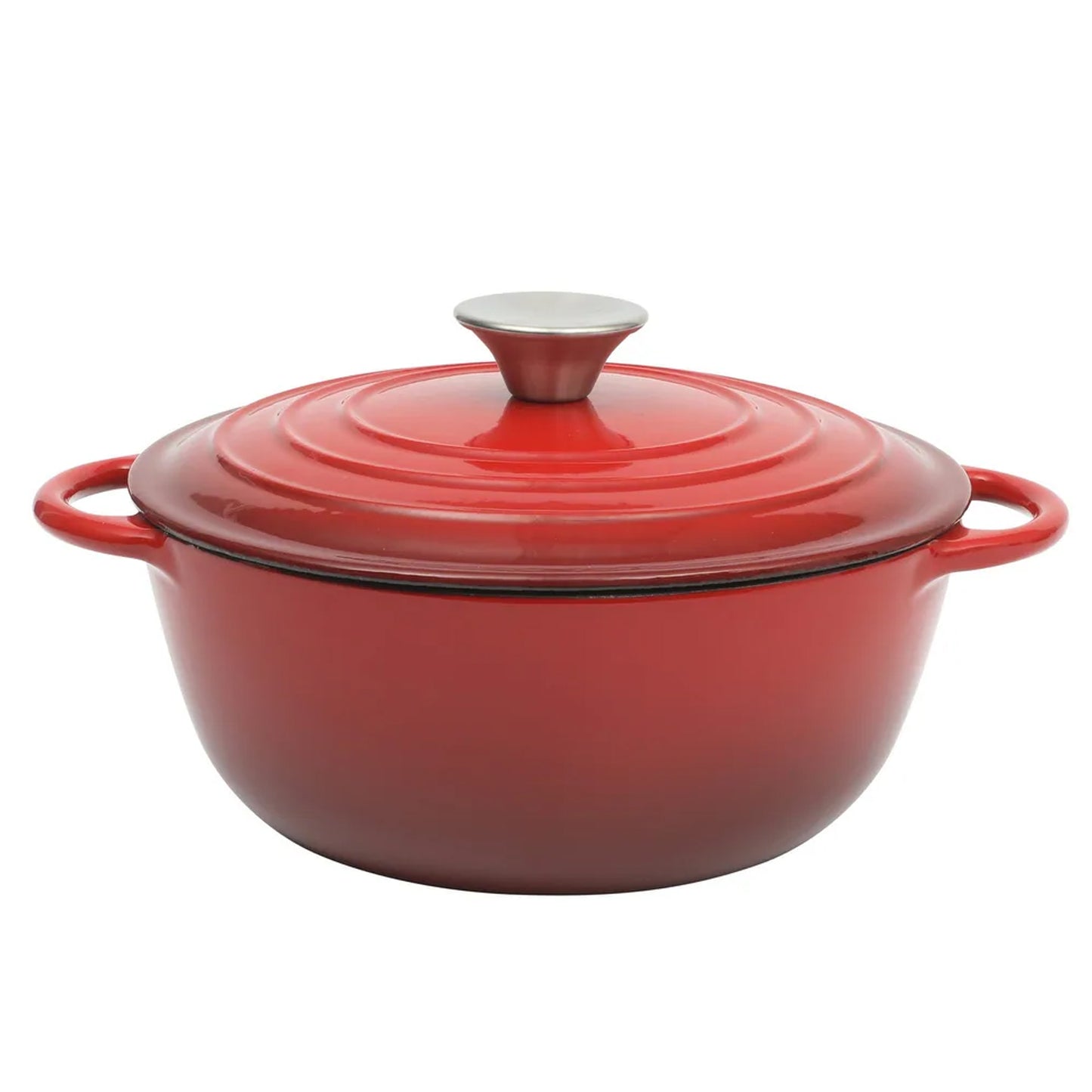 Gibson Home Addlestone 2.65 Qt Enameled Cast Iron Dutch Oven w Lid in Red