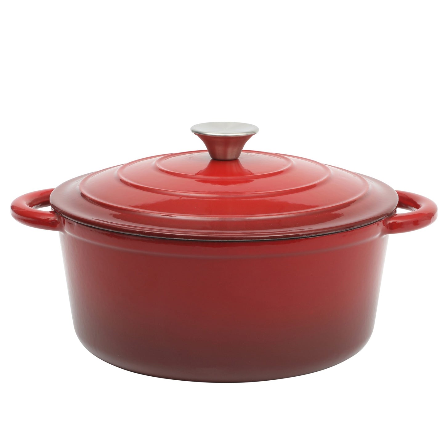 Gibson Home Addlestone 5 qt Enameled Cast Iron Dutch Oven w Lid Red
