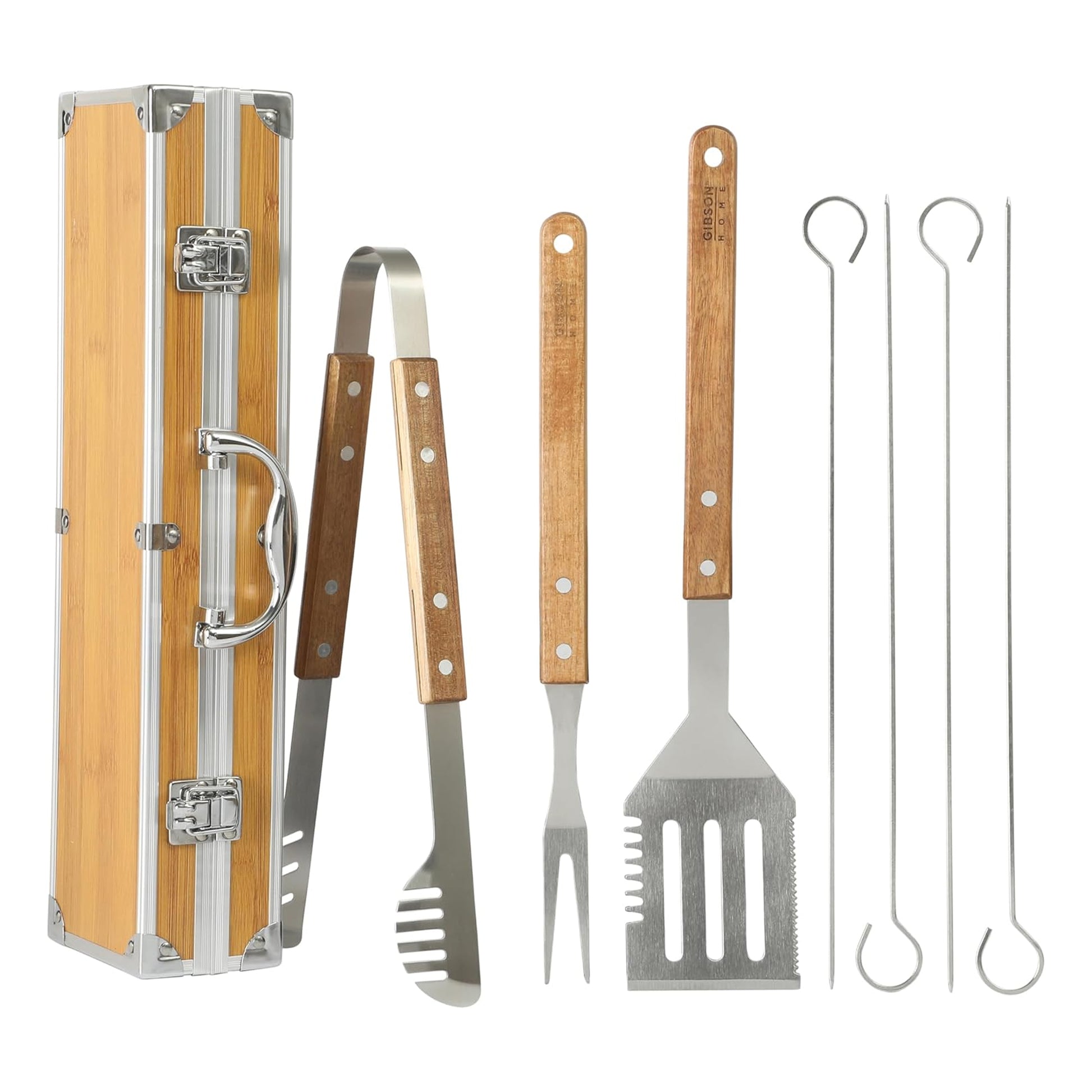 Gibson Home Barbecue Pro 8 Piece Stainless Steel Barbecue Tool Set w Carry Box