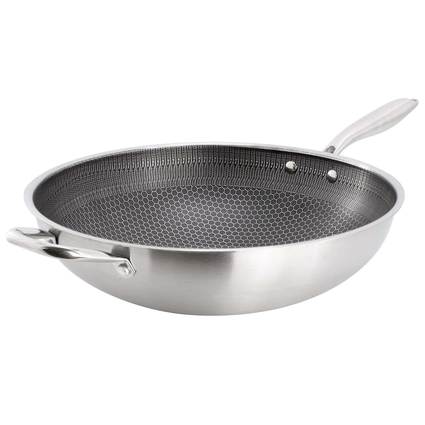 Gibson Home Stargaze 14" Embossed Interior Stainless Steel Wok
