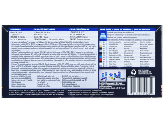 Level 4 Model Kit 1981 Chevrolet Camaro Z28 1/25 Scale Model Revell