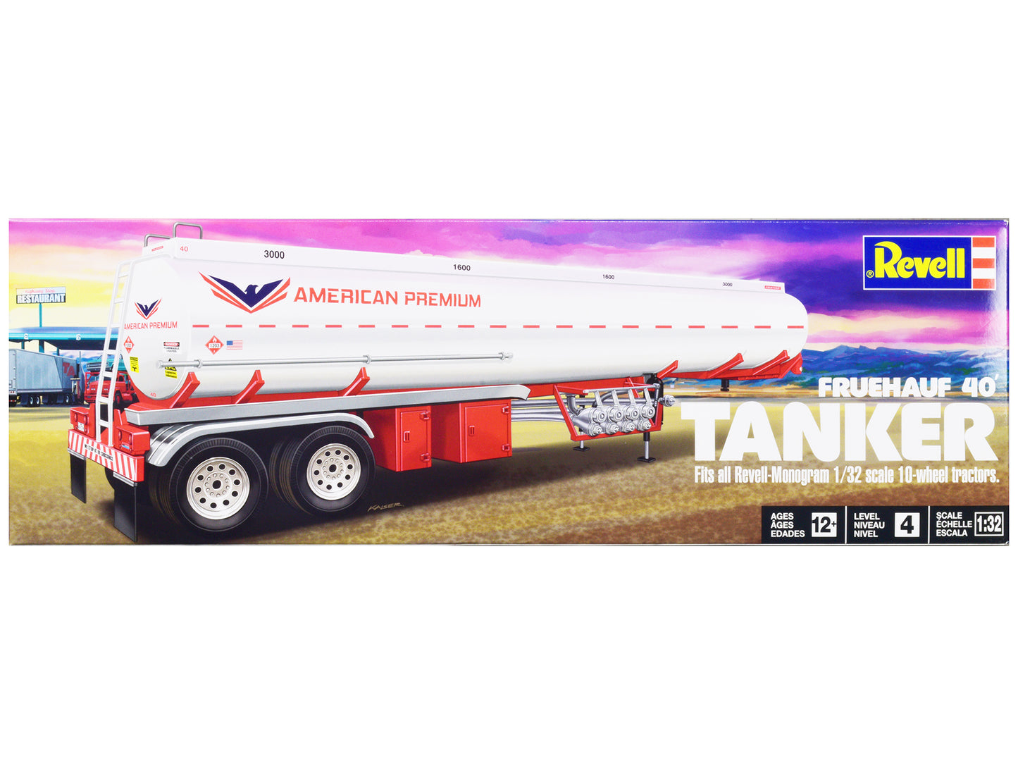 Level 4 Model Kit Fruehauf 40' Tanker Trailer 1/32 Scale Model Revell