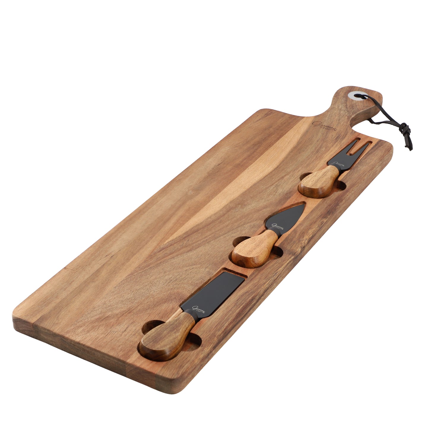 Gibson Elite Gracious Dining 4 Piece Acacia Wood Charcuterie Board w Cheese Kniv
