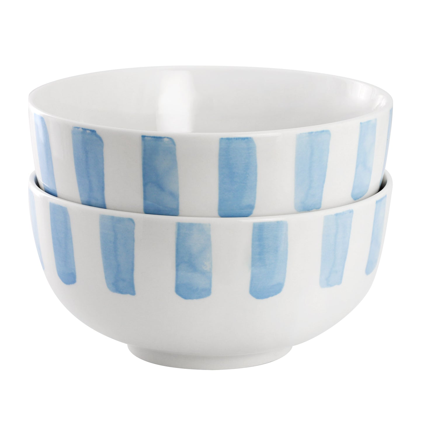 Gibson Home Pacific Waves 2 Piece Fine Ceramic Cereal Bowl Set in Blue