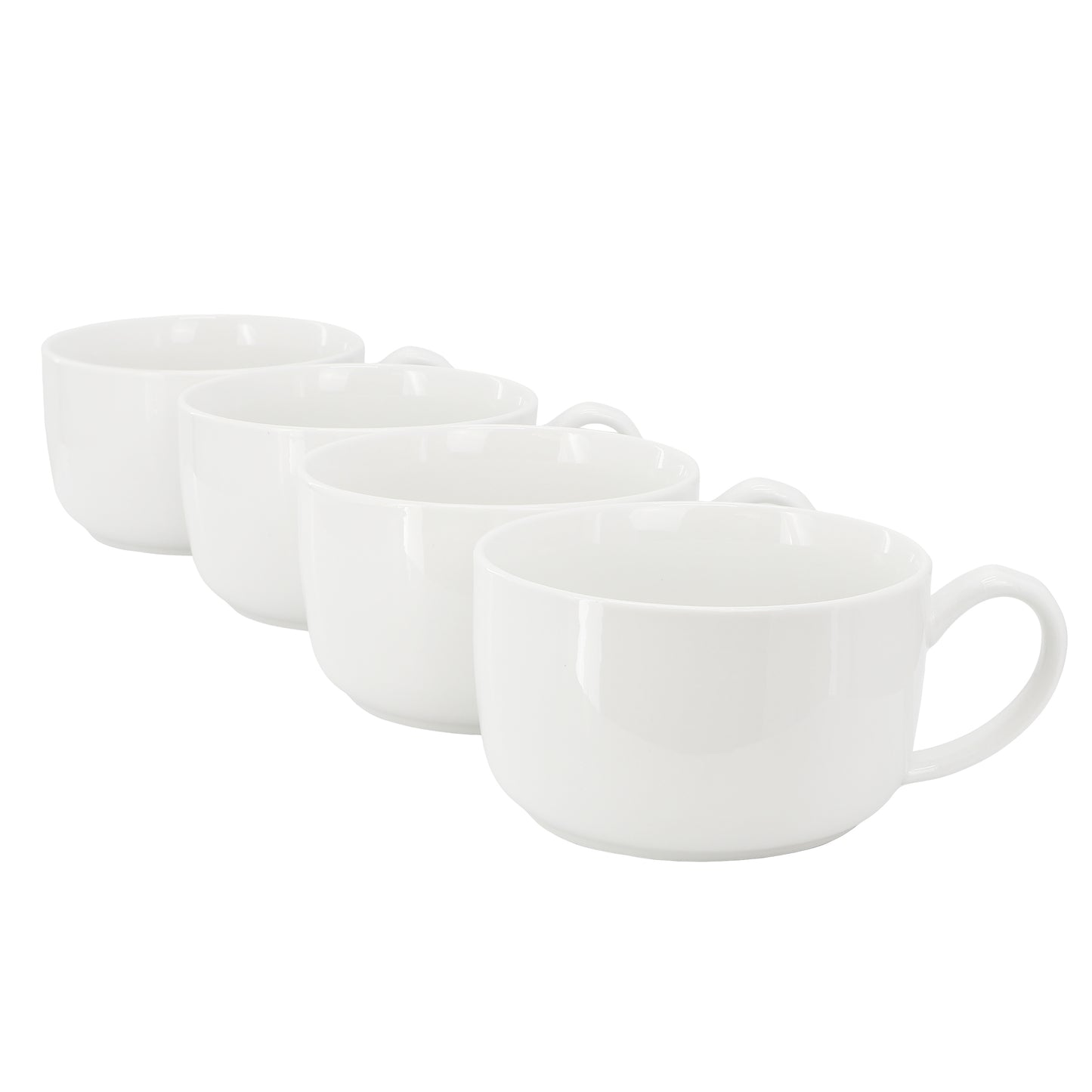Gibson Home Great Essentials 4 Piece 32.5 oz Fine Ceramic Large Latte Mug Set Wh