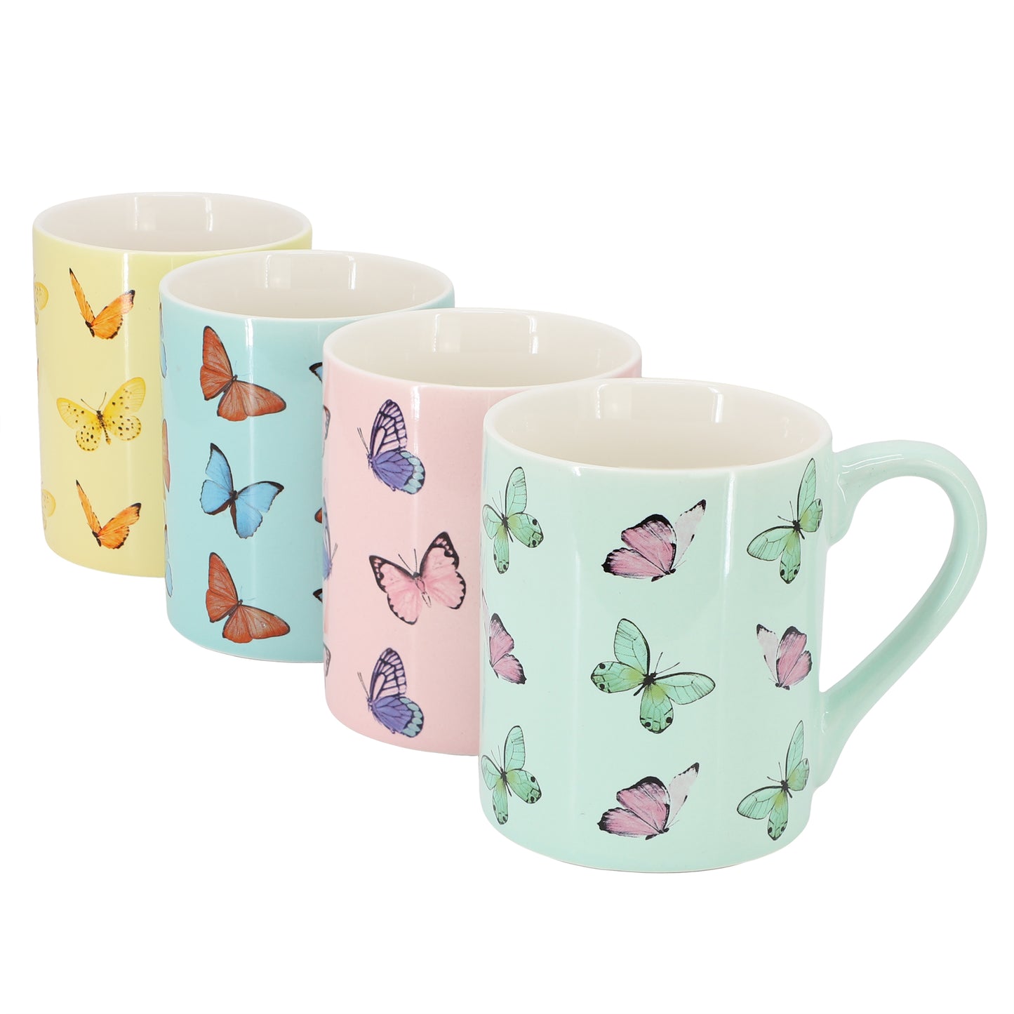 Gibson Home Butterfly Pop 4 Piece 18 oz Stoneware Mug Set Assorted Colors