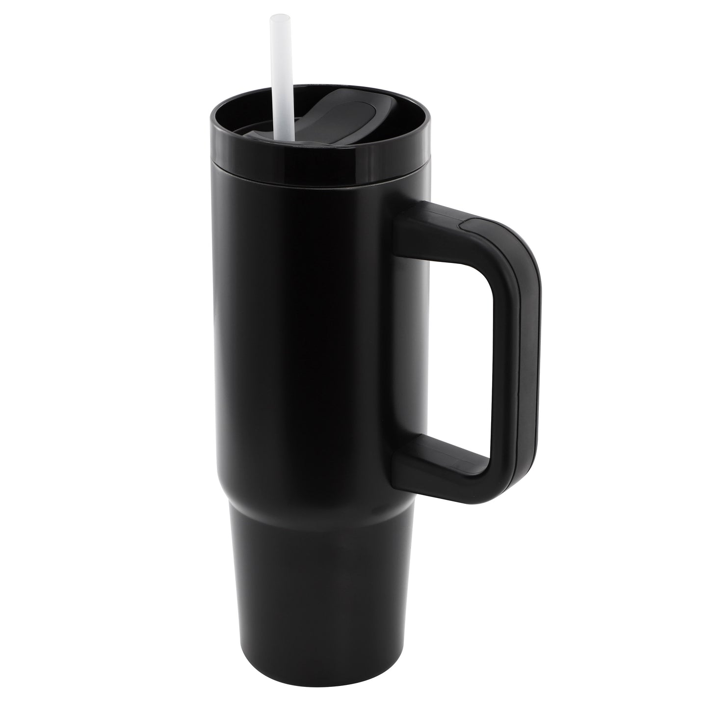 Gibson 29 oz Marina Stainless Steel Thermal Tumbler w Side Handle & Straw in Bla