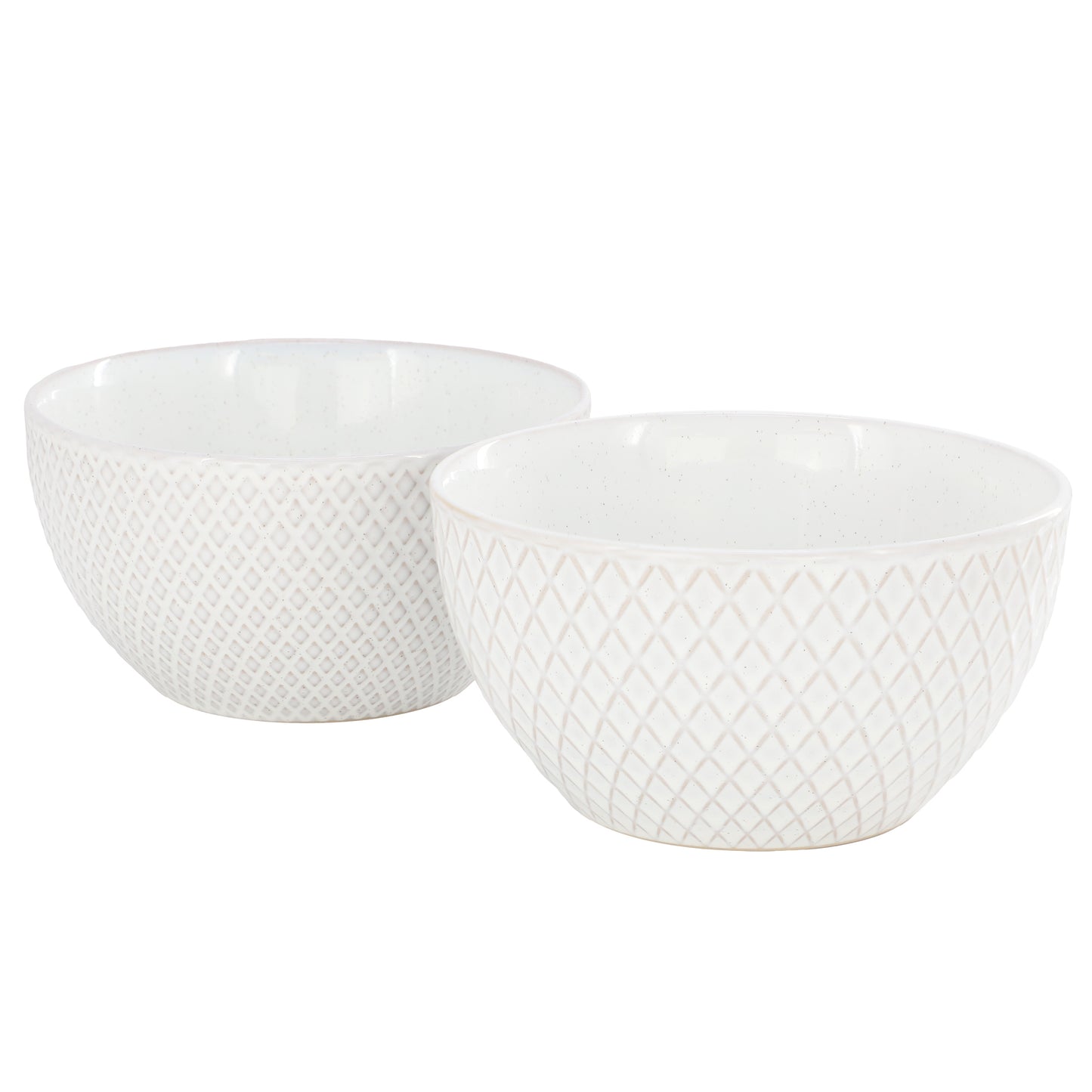 Gibson Elite Earlhart 2 Piece 6" Ribbed Stoneware Cereal Bowl Set White