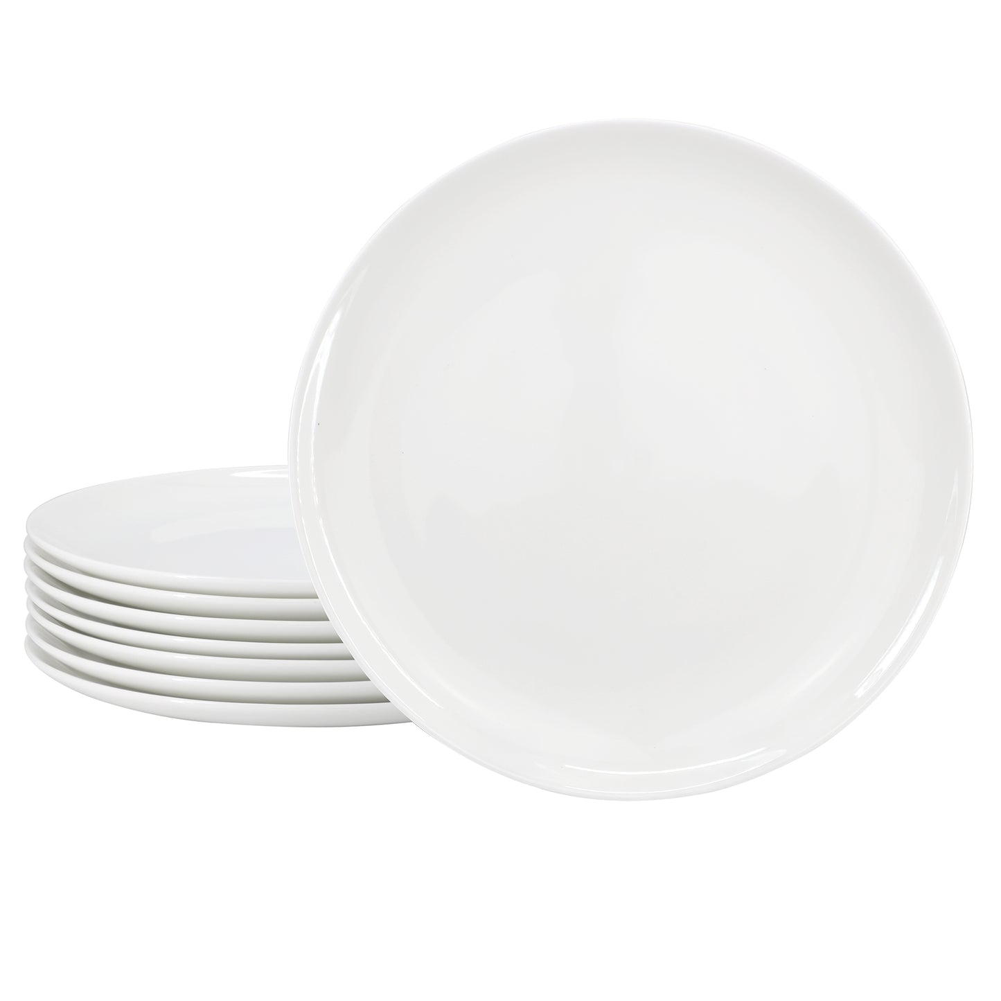 Gibson Elite White Peninsula 8 Piece 10.75" Bone China Dinner Plate Set White