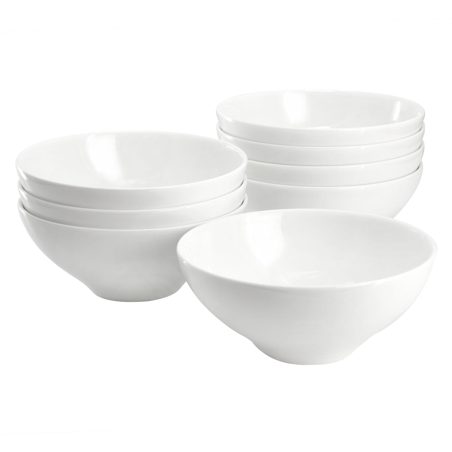 Gibson Elite White Peninsula 8 Piece 6.5" Bone China Cereal Bowl Set in White