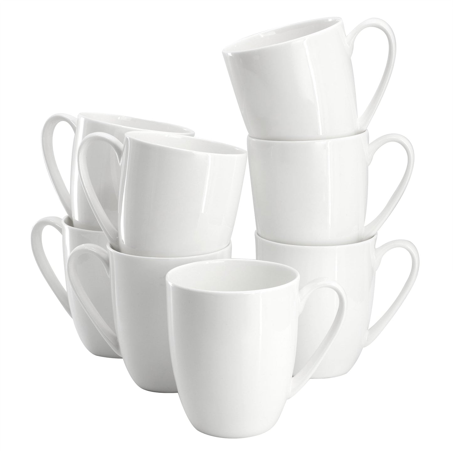 Gibson Elite White Penninsula 8 Piece 13 oz Bone China Mug Set White