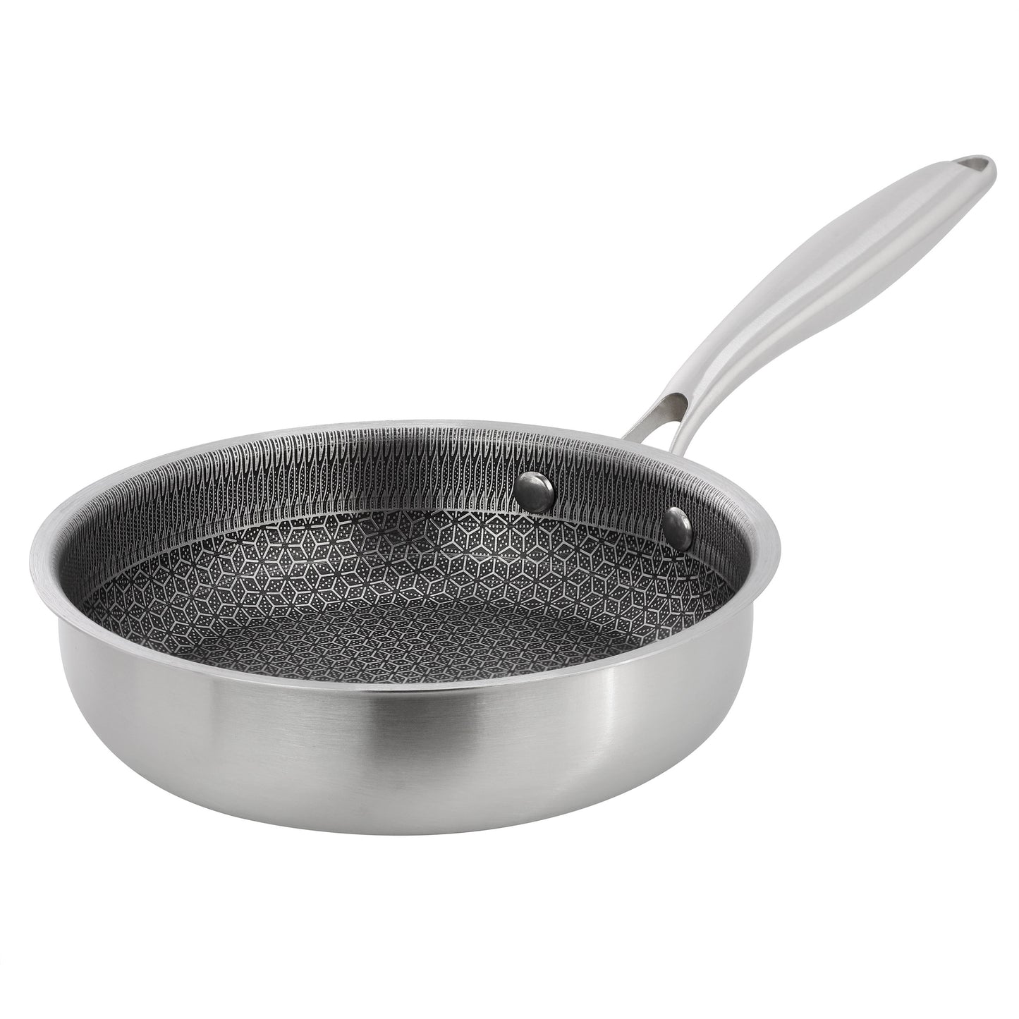 Gibson Home Elsenborn 8" Hybrid Nonstick Stainless Steel Frying Pan in Silver