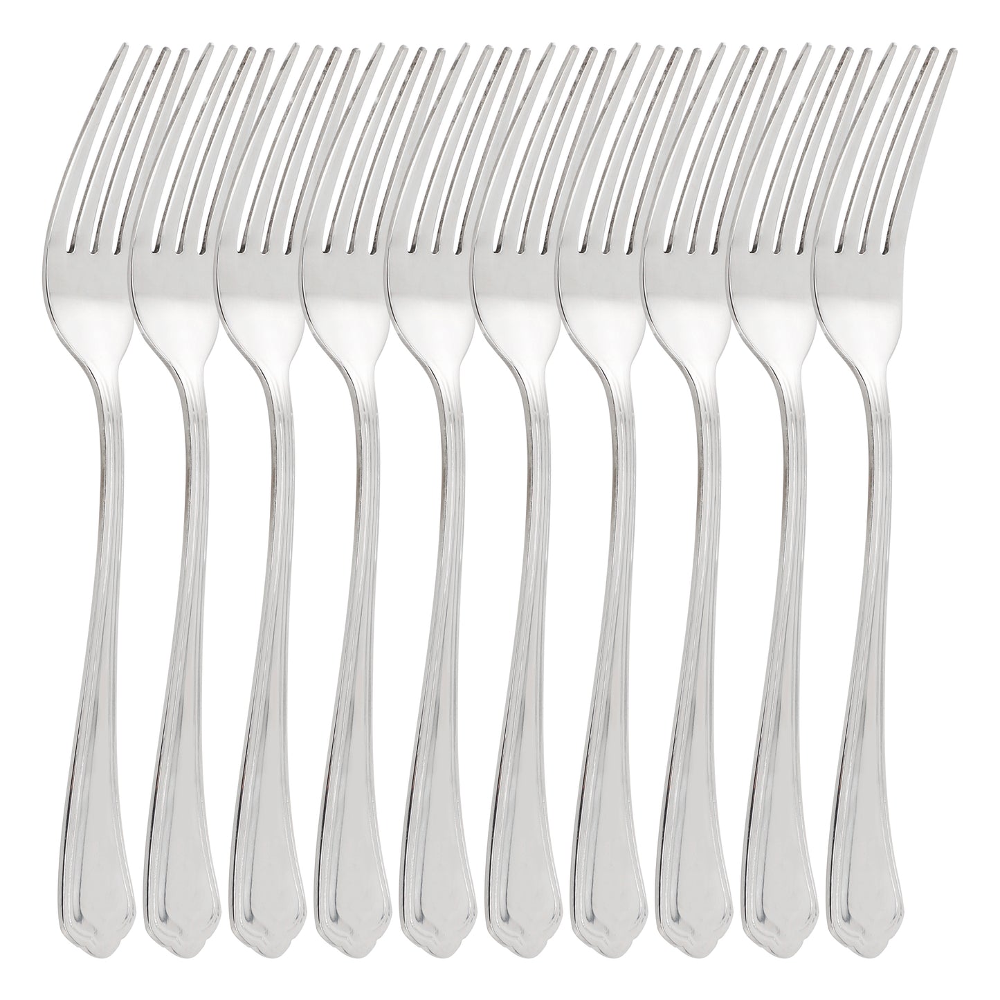 Gibson Home Hillside Daisies 10 Piece Stainless Steel Dinner Fork Set