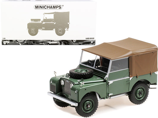 1949 Land Rover RHD Right Hand Drive Green w Brown Canopy 1/18 Diecast Car Mini