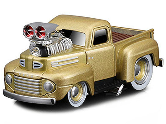 1949 Ford F1 Pickup Truck Gold Metallic 1/64 Diecast Model Car Muscle Machines