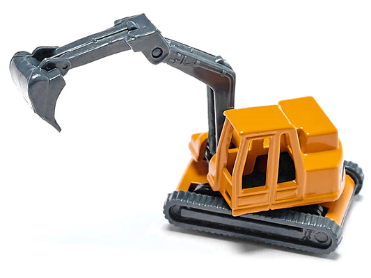 Truck w Low Loader Trailer Excavator Yellow Diecast Model Siku