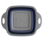 Oster Bluemarine Collapsible Square Plastic Colander Strainer in Blue