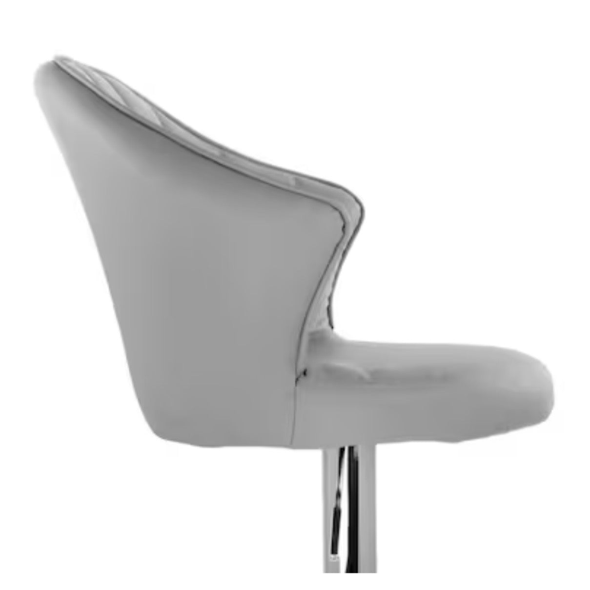 Elama 2 Piece Shell Back Faux Leather Adjustable Bar Stool Dark Gray w Chrome