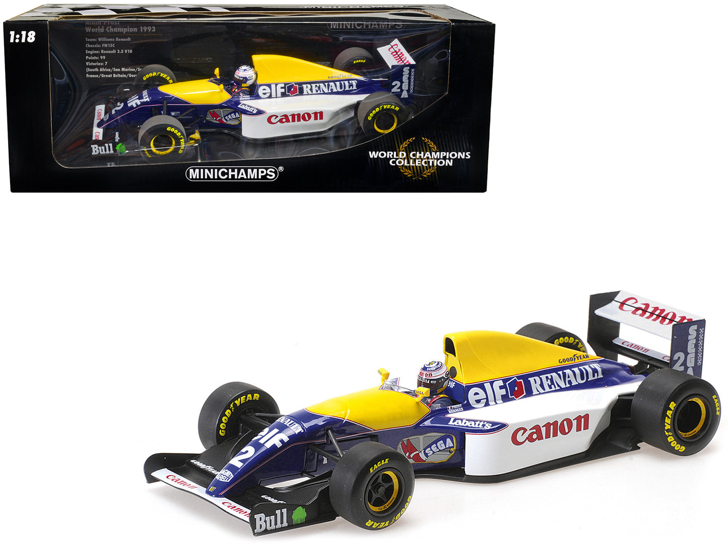 Williams Renault FW15C #2 Alain Prost Canon Winner F1 Formula One World Champio