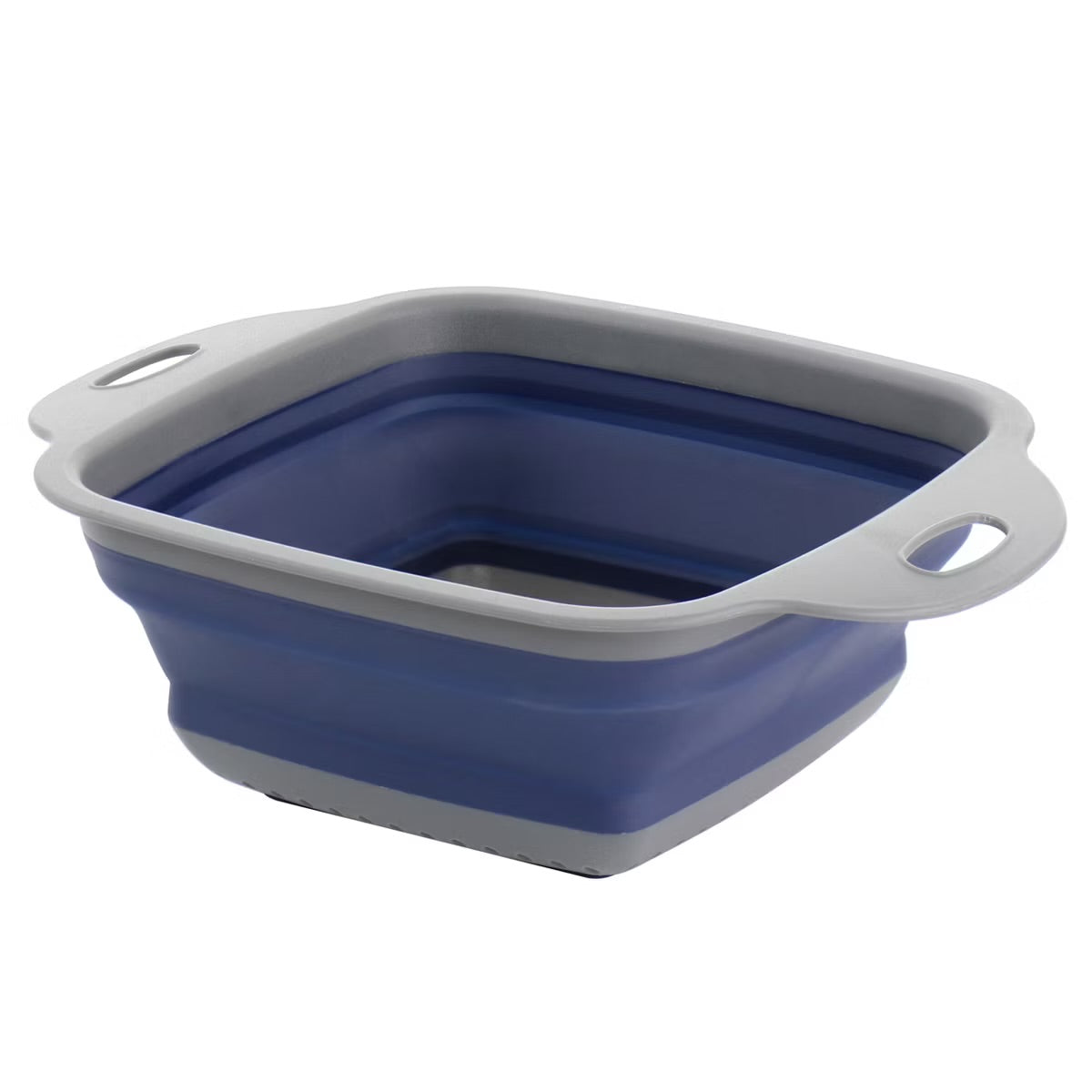 Oster Bluemarine Collapsible Square Plastic Colander Strainer in Blue