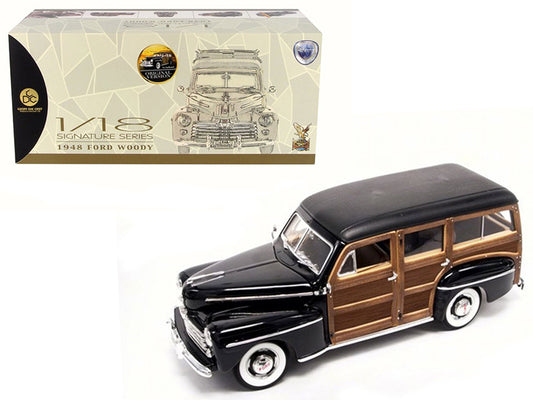 1948 Ford Woody Black 1/18 Diecast Car Road Signature