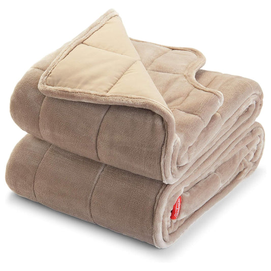 Sunbeam Extra Warm 15 Pound 54" x 73" Weighted Blanket w Arm Slits & Neck Cutout