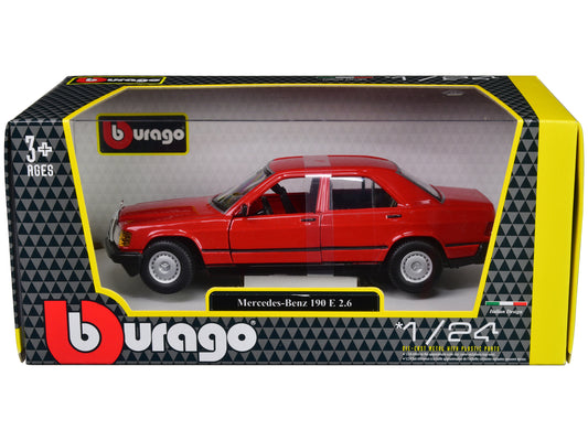 Mercedes-Benz 190 E 2.6 Red 1/24 Diecast Car Bburago