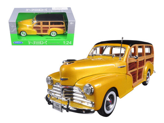 1948 Chevrolet Woody Wagon Fleetmaster Gold 1/24 Diecast Car Welly