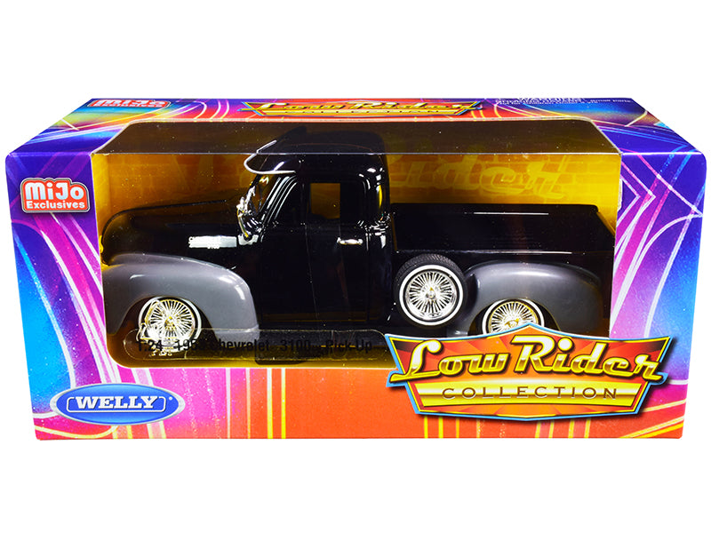 1953 Chevrolet 3100 Pickup Truck Black Gray Low Rider Collection 1/24 Diecast C