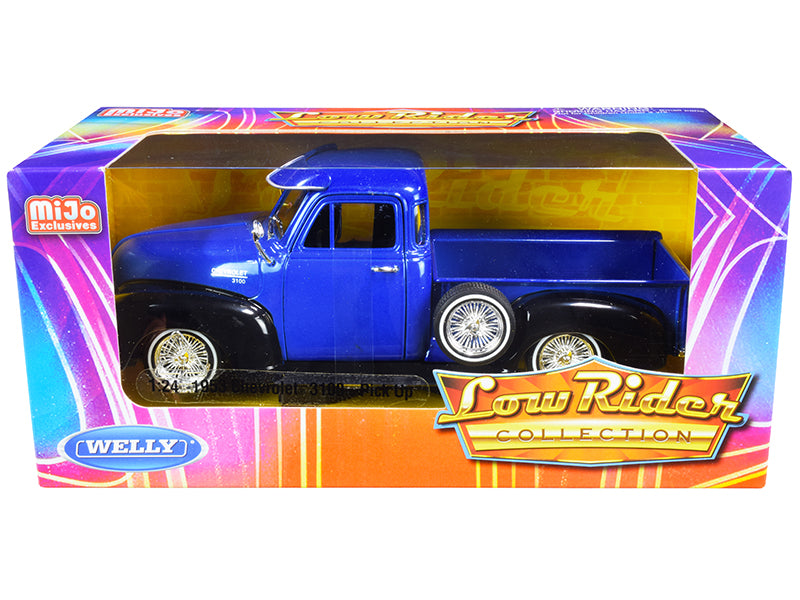 1953 Chevrolet 3100 Pickup Truck Blue Black Low Rider Collection 1/24 Diecast C