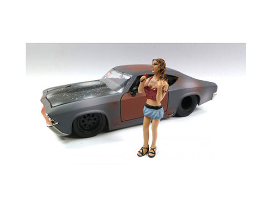 Look Out Girl Monica Figure For 1:24 Scale Diecast Car Models American Diorama