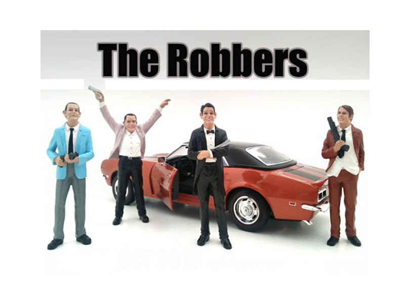 The Robbers 4 Piece Figure Set For 1:24 Scale Models American Diorama