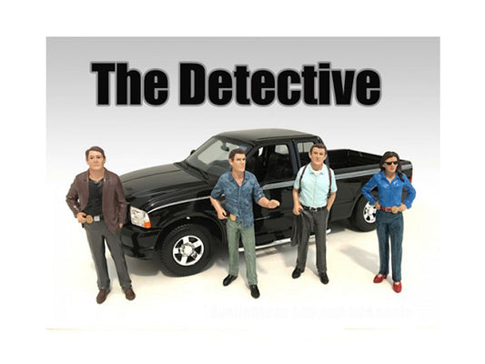 The Detective 4 Piece Figure Set For 1:24 Scale Models American Diorama