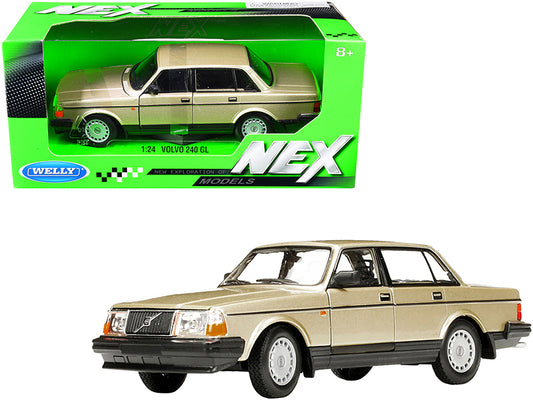 Volvo 240 GL Gold Metallic NEX Models 1/24 Diecast Car Welly