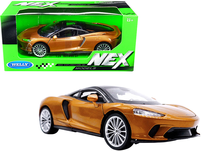 McLaren GT Gold Metallic w Black Top NEX Models 1/24 Diecast Car Welly