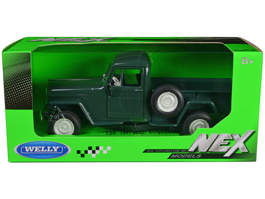 1947 Jeep Willys Pickup Truck Dark Green NEX Models Series 1/24 Diecast Car Wel