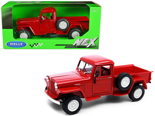 1947 Jeep Willys Pickup Truck Red NEX Models Series 1/24 Diecast Car Welly