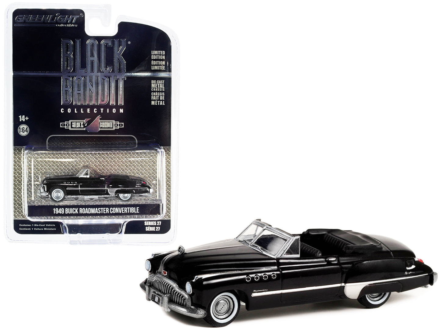 1949 Buick Roadmaster Convertible Black Metallic Black Bandit Series 27 1/64 Di