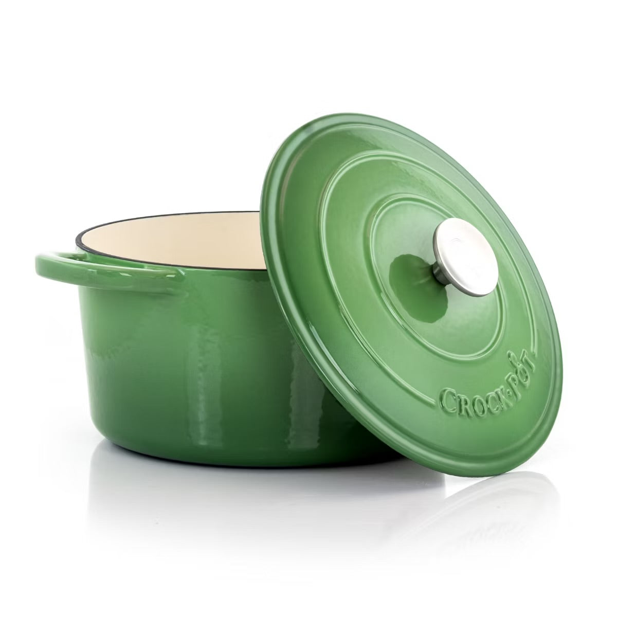 Crock-Pot Artisan 2 pc 5 qts Enameled Cast Iron Dutch Oven in Pistachio Green