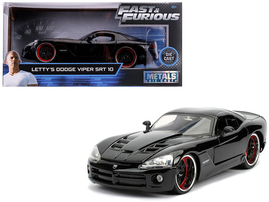 Letty's Dodge Viper SRT 10 Black Fast & Furious Movie 1/24 Diecast Car Jada