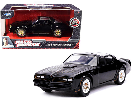 Tego's Pontiac Firebird Black w Gold Stripes Hood Bird Fast & Furious Series 1/