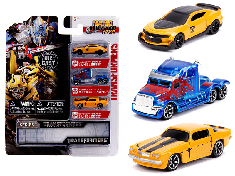 Transformers 3 piece Set Nano Hollywood Rides Series 1 Diecast Models Jada